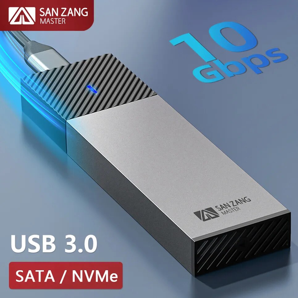 Sanzang m.2 ngff nvme bao vây ssd ổ đĩa cứng gắn ngoài hộp m2 ổ cứng lưu trữ thể rắn nhà ở usb 3.2 loại c hd trường hợp đối với máy tính để bàn