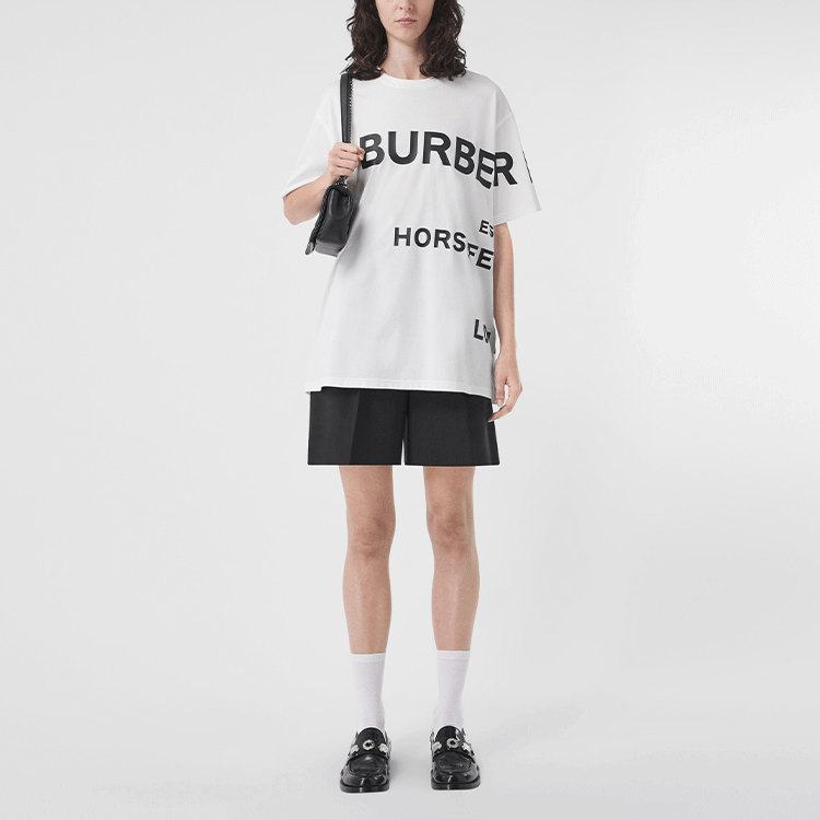 เสื้อเชิ้ต เสื้อเบลาส์สตรี burberry เสื้อยืดแขนยาวผู้หญิง สีขาว 80487481