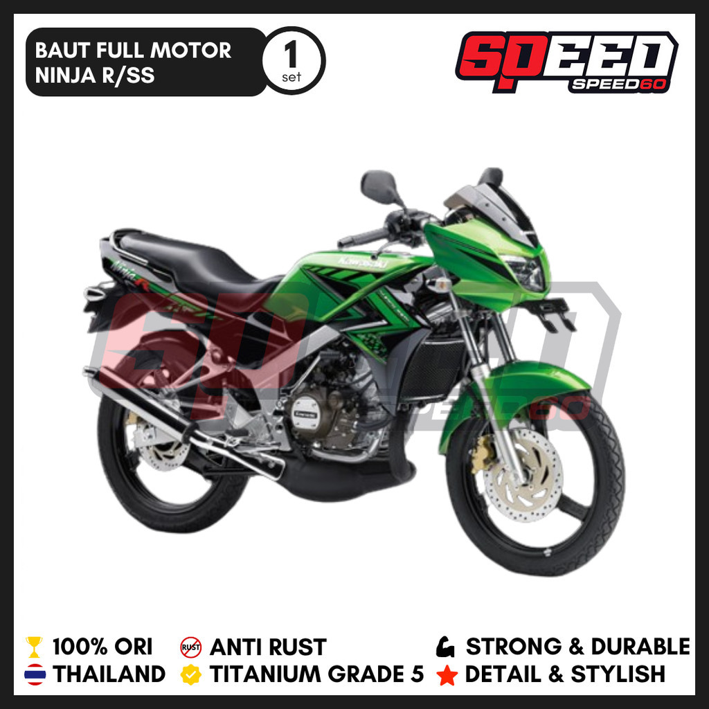 Baut Titanium Full Motor Ninja R SS Grade 5 King Nut Harga 10,538,500 rupiah*Gratis Ongkir
