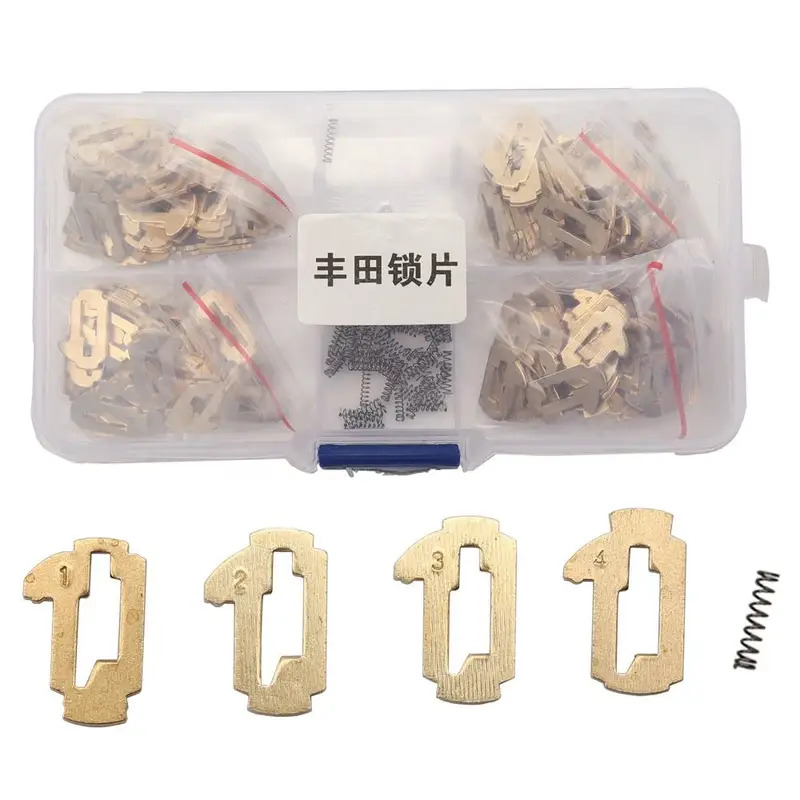 Bộ khóa xe TOY43, tấm khóa, bộ chìa khóa bằng đồng cho Toyota 1992-2019, bộ khóa wafer 8 cắt (200 cái/hộp)