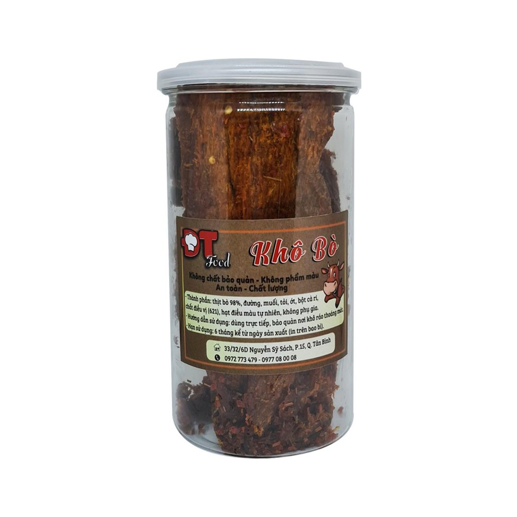 Khô bò miếng thượng hạng DTFood 250g