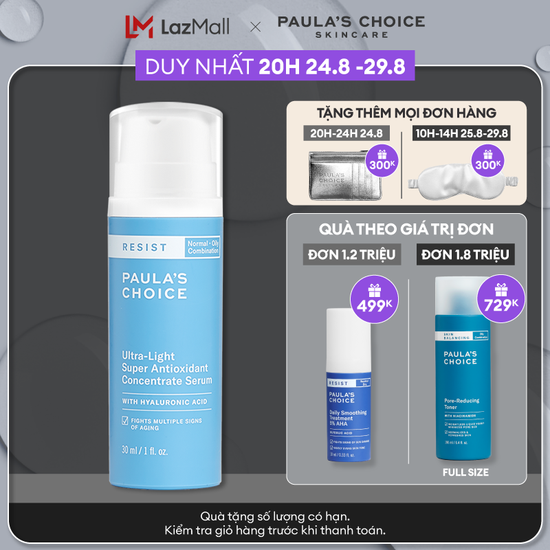 Tinh chất chống oxi hóa siêu nhẹ Paula’s Choice RESIST Ultra light Super Antioxidant Concentrate serum 7740