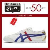 ONITSUKA TIGER Men's and Women's White/Dark Blue Sneakers