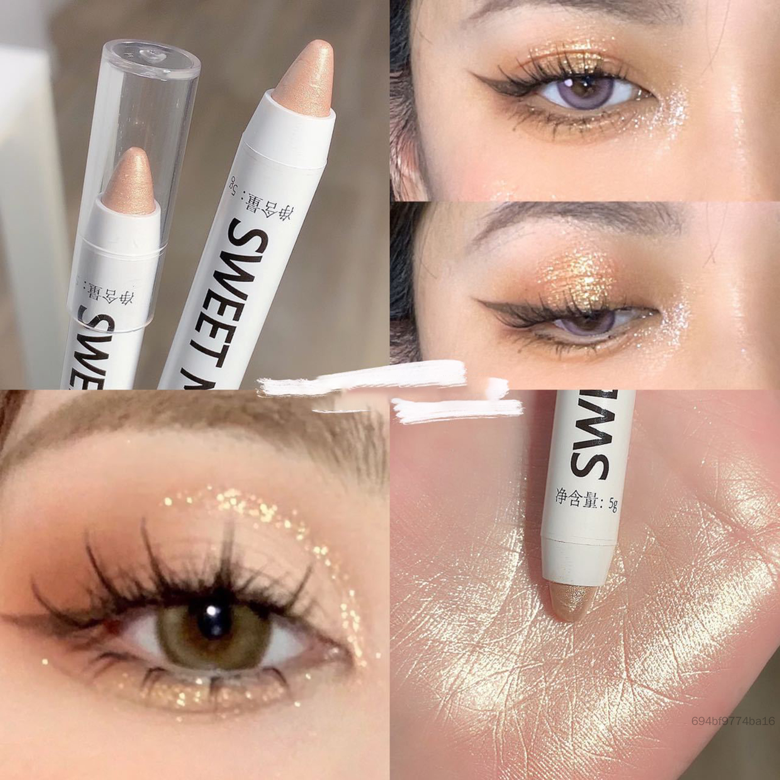 Sweet Min Silkworm Highlighter Pen có cùng một viên ngọc trai nâng mắt Silkworm Pencil Burst Eyeshadow Stick Makeup JS-022-VN - 2