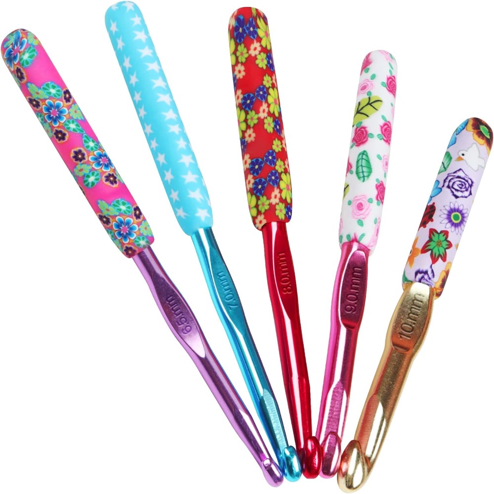 Bongory 5 kích thước màu xanh kim móc lớn alumina 150.5mm 6.5mm 7mm 8mm 9mm 10mm đặt 9mm crochet móc cho đan bằng móc