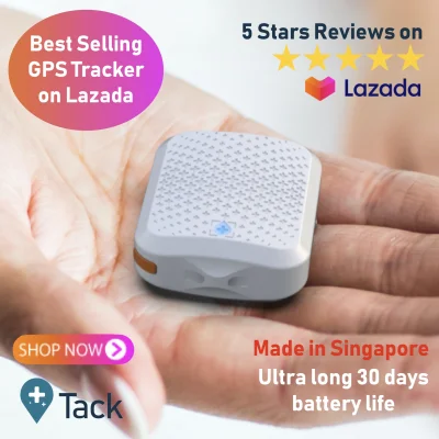 Tack GPS Location Tracker (Made in Singapore) - 30 days of battery life, Personal GPS Tracker, Pet Tracker, Dog Cat Tracker, Kids Tracker, Child Tracker, Elderly (Dementia) Tracker, Bike + Car + Asset Tracking Device