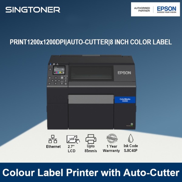 [Local Warranty] Epson ColorWorks C6550A Colour Label Printer with Auto-Cutter C6550 A Singapore