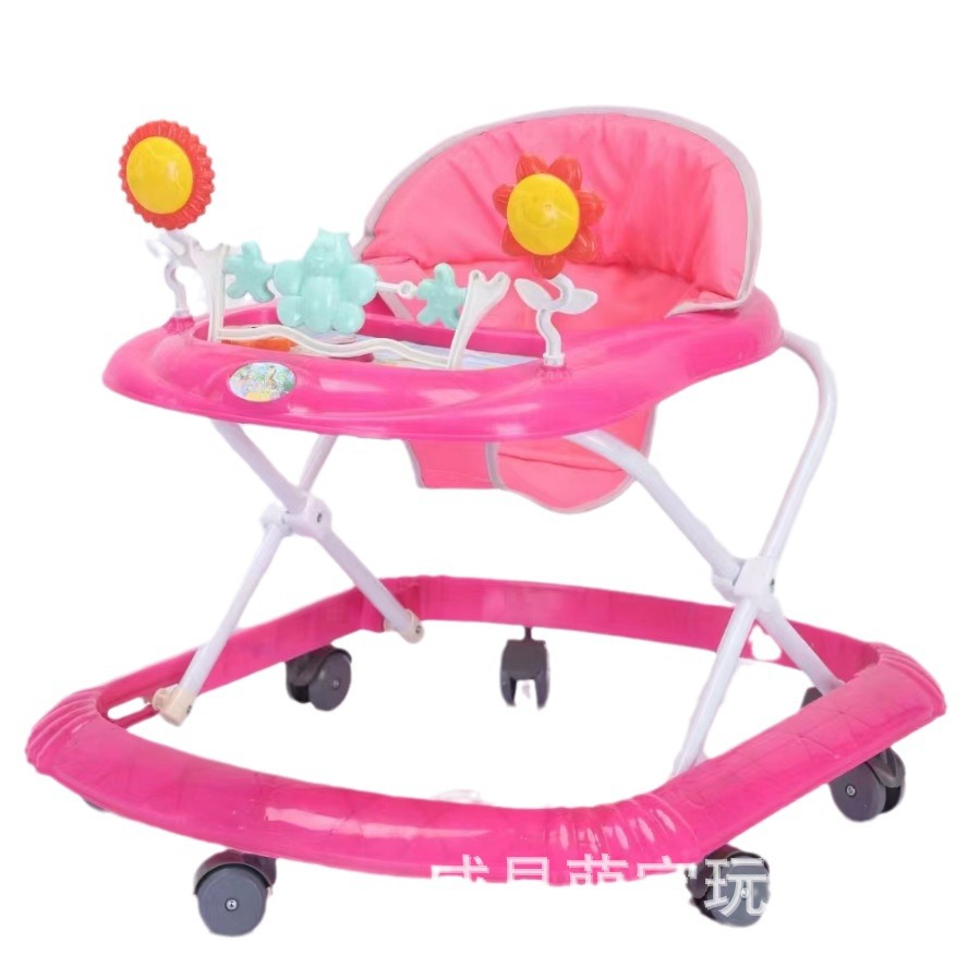 Foldable Baby Walker Anti-O Leg Multifunction Baby Walker 6 Wheels Stable O Shape Baby Walker