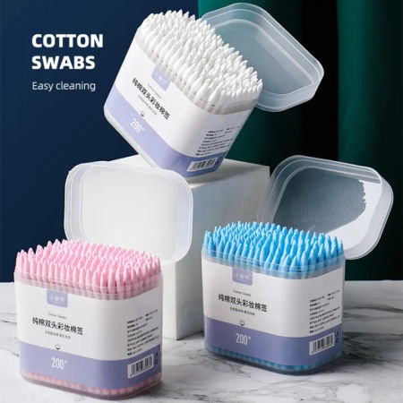 200pcs Baby Cotton Swabs - Double Ended Disposable Buds