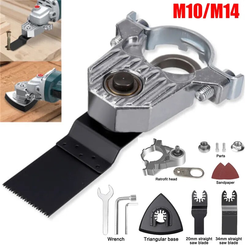 M10 M14 Máy xay góc chuyển đổi đầu phổ thông Adapter cho 100mm 115mm 125mm Máy xay góc đánh bóng đánh bóng dụng cụ rung lắc
