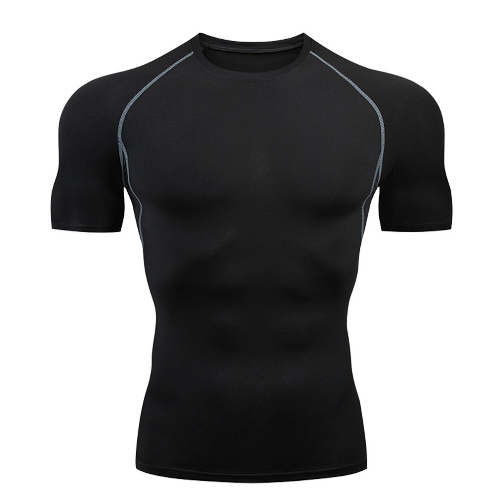 LYGJZC Khô nhanh Áo thun thể dục nam Tay áo ngắn Áo nén Áo thun thể thao nam Áo thun tập gym Đồ thể thao Áo thể thao chạy bộ Phòng tập thể dục - 3