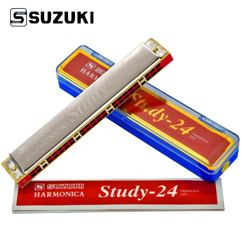 Suzuki Harmonica Key 24 Lỗ Của C Tremolo Folk Master Harmonica 24 LỖ Cho Người Mới Bắt Đầu Chơi Đa Âm