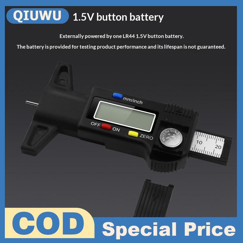 QIUWU Kỹ thuật số lốp Tread đo độ sâu với độ chính xác cao LCD hiển thị và kép inch mm đo lường hoàn hảo cho xe hơi xe máy xe tải lốp an toàn Công cụ kiểm tra Giá 69,332 Đồng*Miễn phí vận chuyển