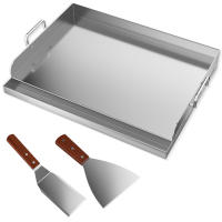 Vogvigo Stainless Steel Barbecue Plate 54 * 41 * 8- Equipped With 2 Barbecue Shovels