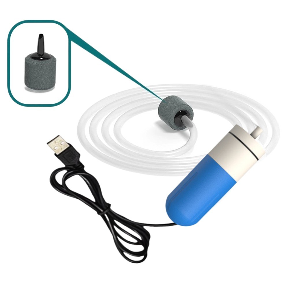 DECALE Điều chỉnh tốc độ Máy bơm không khí oxy cho bể cá Sạc USB Cực kỳ yên tĩnh Bộ lọc hồ cạn thủy sinh Máy tạo oxy nhỏ Tắt tiếng Máy sục khí Máy nén khí Bể cá - 3