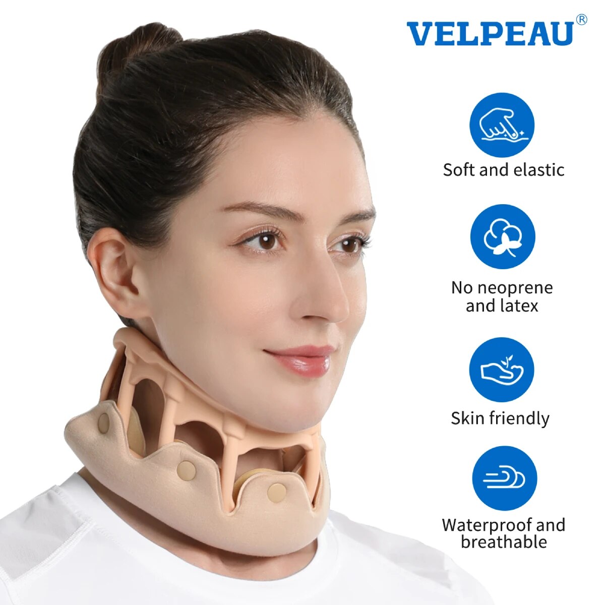 VELPEAU Neck Brace Silicone Orthopedic Cervical Collar Relieves Spine Pressure And Stiff Neck Support Breathable And Stable