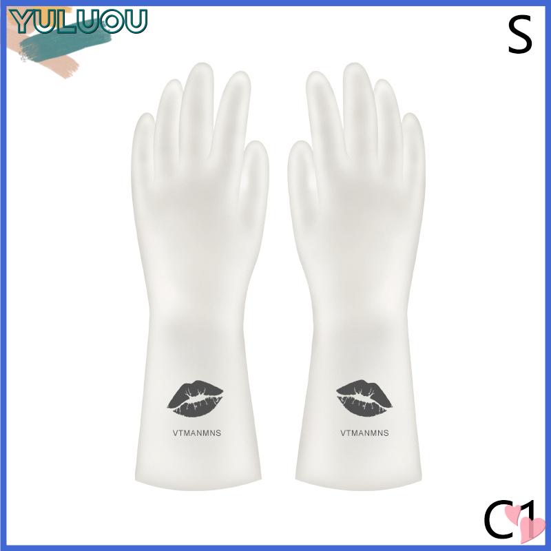 [YuLu Store ] 🔥🔥 Phong cách đơn giản hộ gia đình rửa chén găng tay phụ nữ giặt quần áo không thấm nước Găng tay cao su mỏng hộ gia đình bàn chải bát găng tay cao su - 7