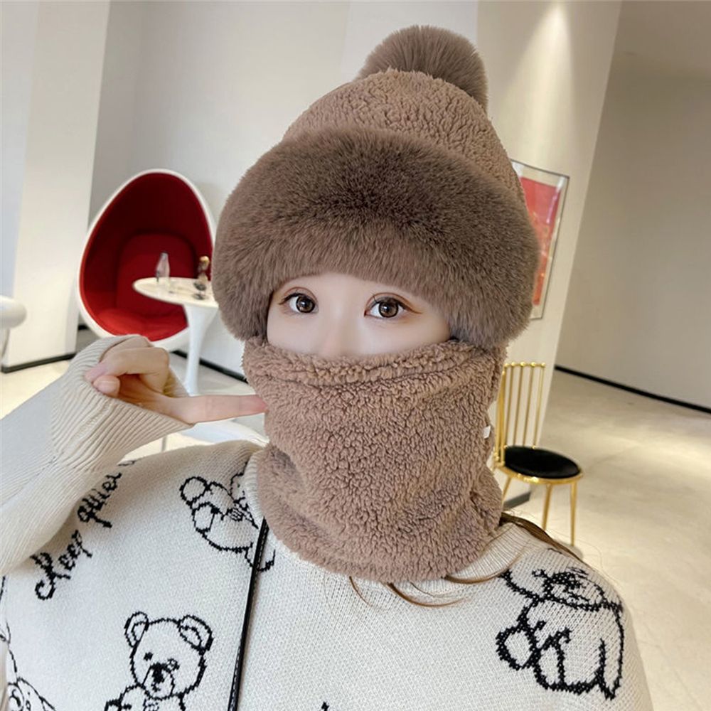 SALARY Mùa đông Tai Bảo Vệ Đi xe đạp Cổ Ấm Hơn Nhung sang trọng Mũ Beanies Hat Hat Khăn Đặt