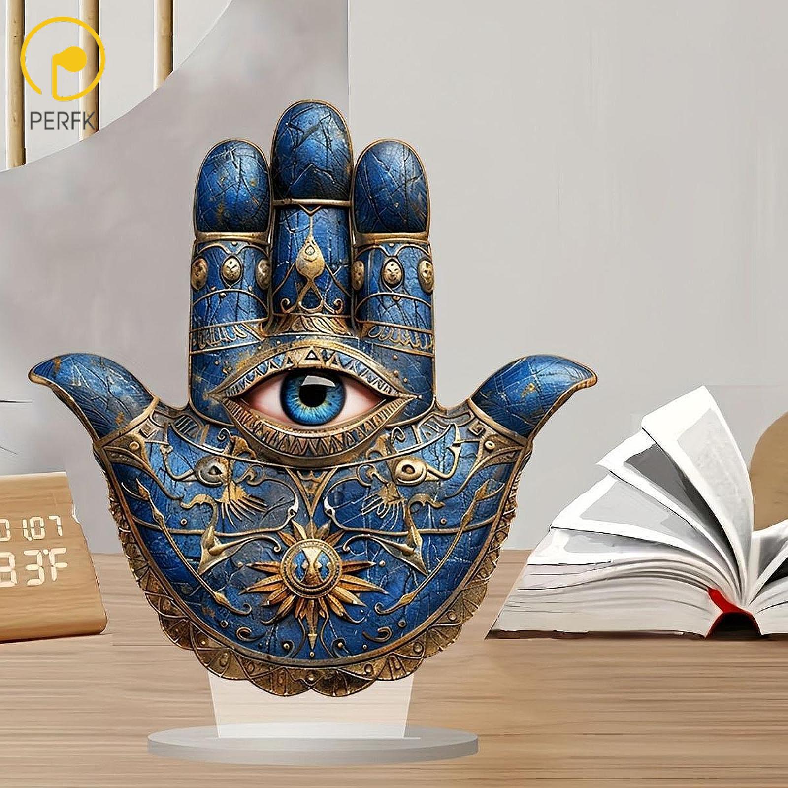 Perfk Hamsa Hand Acrylic Sign Indoor Outdoor Accent 2D Flat Acrylic Table Ornament for Holiday Valentines Festival Office Fireplace ราคา 138 บาท*ส่งฟรี