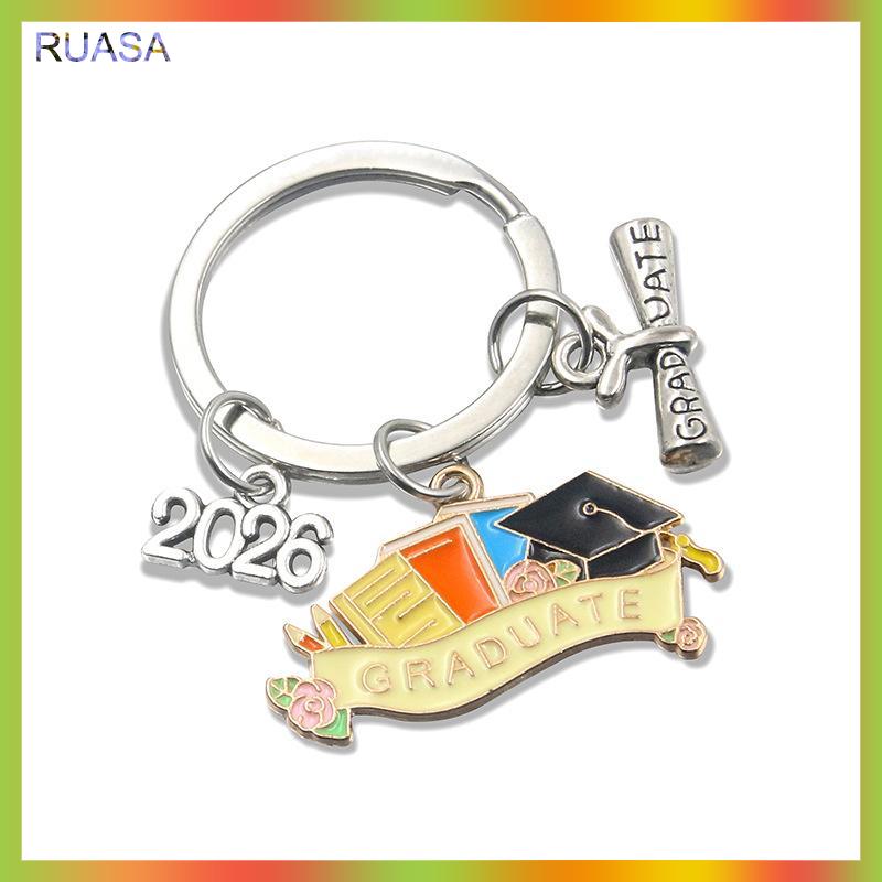 RUASA Lớp học của 2026 tốt nghiệp cap Gown Keychain kim loại sinh viên lưu niệm quà tặng cho buổi lễ và các sự kiện trường học - 4
