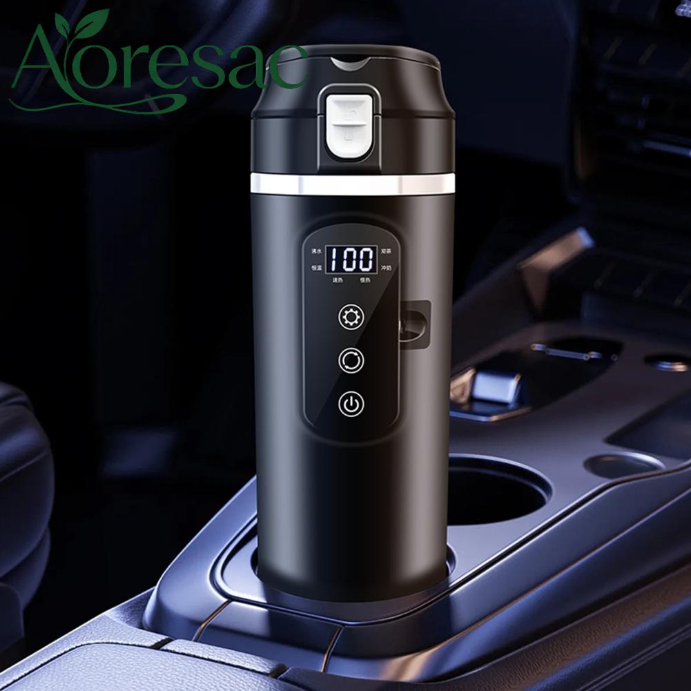 Aoresac Aumotopกาต้มน้ำไฟฟ้าสำหรับเดินทางสำหรับรถบรรทุกLeakproof 500Mlถ้วยทำความร้อนแบบพกพาพร้อมฝาปิดสำหรับทำงาน & โรงเรียนซับสแตนเลส ราคา 2,519 บาท*ส่งฟรี