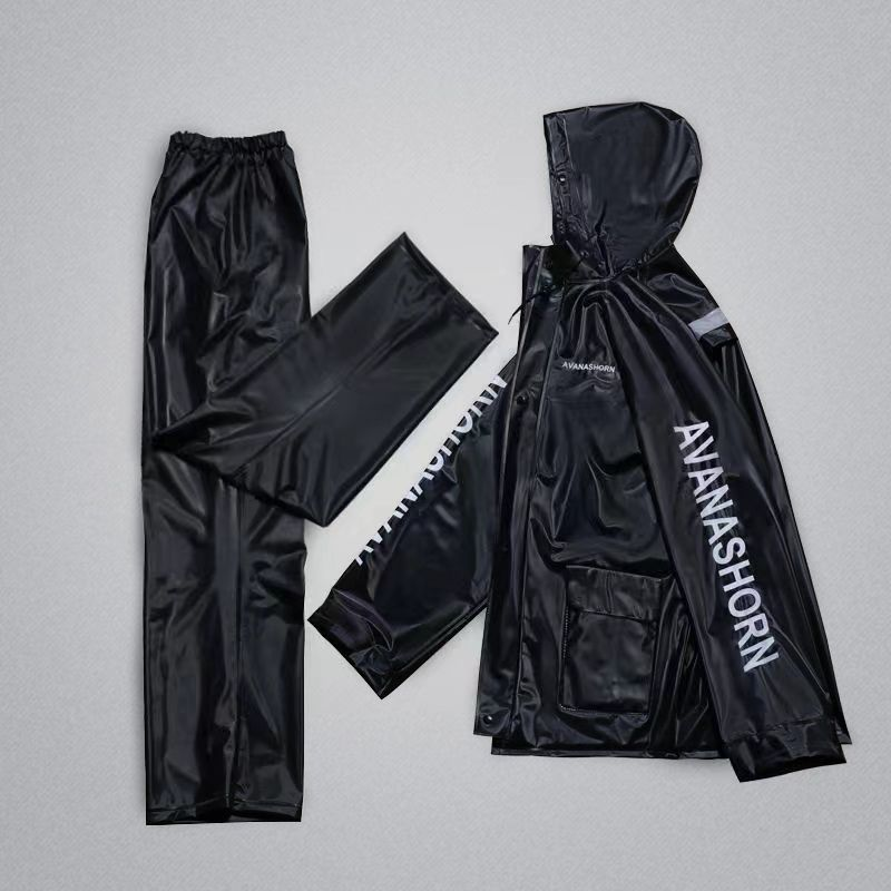 Men's Raincoat Full Body Waterproof Raincoat Suit Hooded Jacket and Trousers Suitable for Cycling Outdoor Work - ยี่ห้อ OEM ราคา 210 บาท*ส่งฟรี