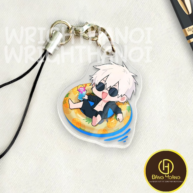 Móc treo điện thoại, dây đeo điện thoại, móc khóa acrylic Jujutsu Kaisen Gojo Satoru anime chibi cut