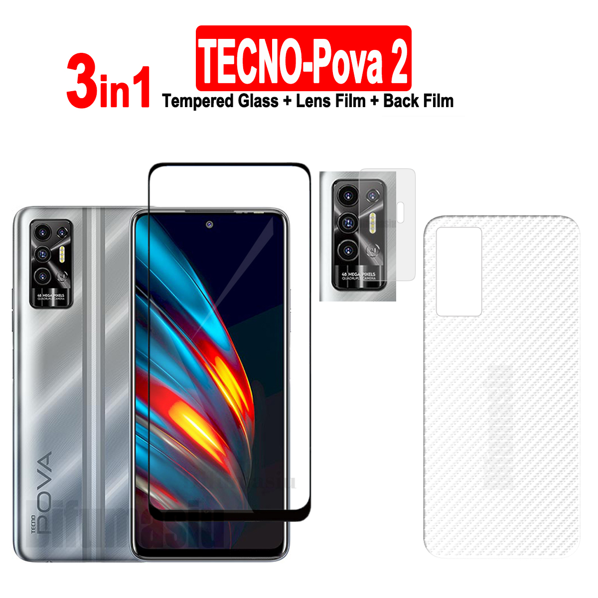 Tecno Pova 2 kính cường lực Tecno Pova2 Miếng dán màn hình Tecno Pova 2 bảo vệ ống kính máy ảnh bọc 