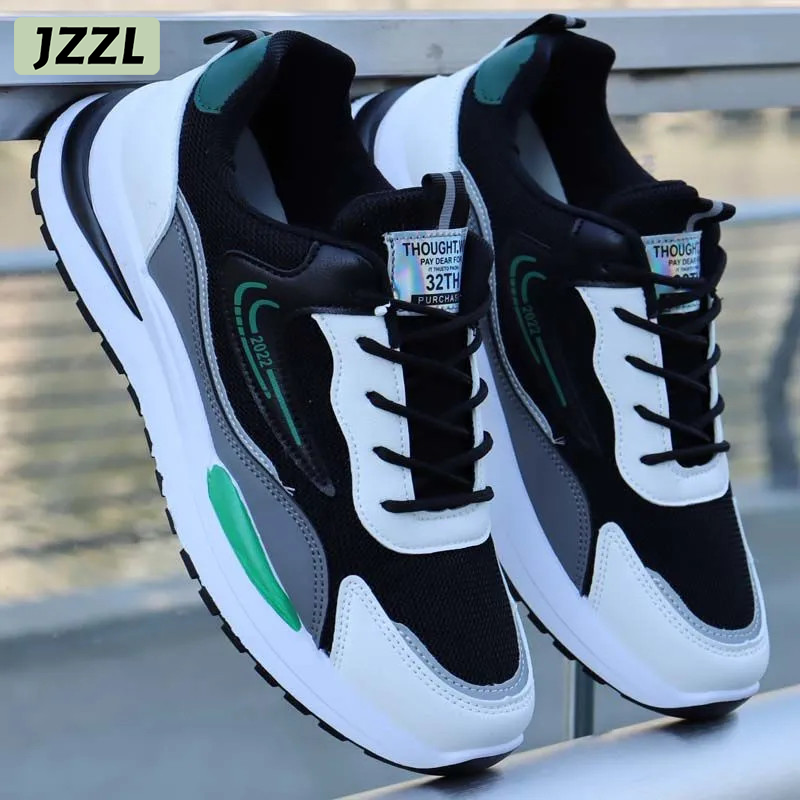 Jzzl Người Đàn Ông Của Thời Trang Giày chạy bộ nhẹ Với lưới thoáng khí Và Phong Cách kiểu Color Block Thiết Kế Cho Mặc Giản Dị