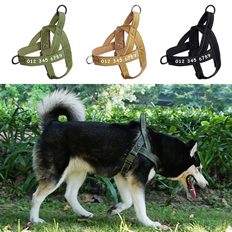 Tên Tùy Chỉnh Dog chiến thuật quân sự Khai Thác dây cột chó Vest Ngoài Trời huấn luyện thú cưng Vest Cho chó lớn và trung bình