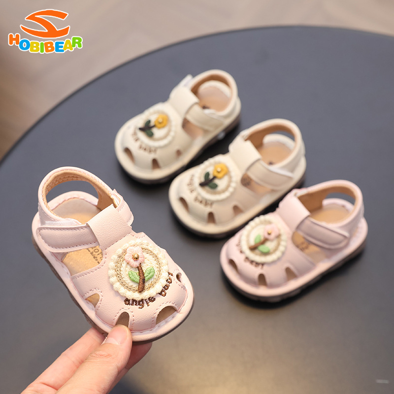 Hobibear giày cho trẻ mới biết đi Cho Bé Mùa Hè Mới Trẻ Sơ Sinh Toddler Dép xăng đan đế mềm Giày thoải mái Với Âm Thanh