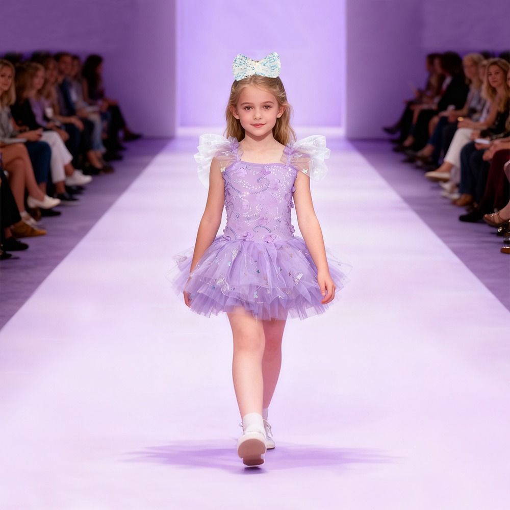 VULNERABLE Đầm sequin Váy ballet cho trẻ em Hiện đại Hoa Quần áo biểu diễn Thời trang Phồng Váy tutu ballet Bé gái