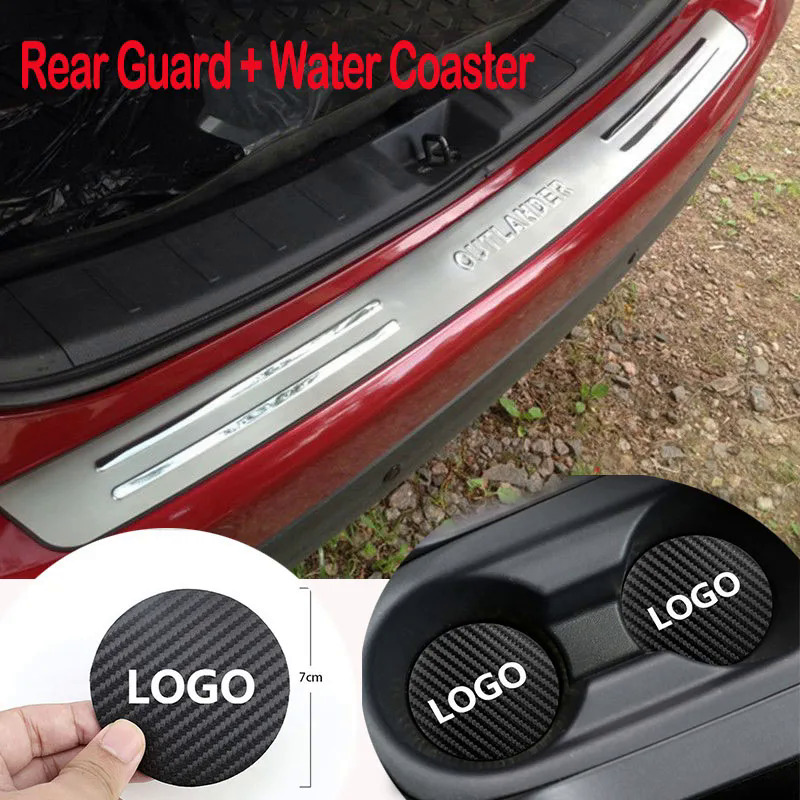 Cho Mitsubishi Outlander thép không gỉ Rear Bumper bảo vệ sill thân cây Rear Guard Tread tấm TRIM phụ kiện 2013-2017 2018