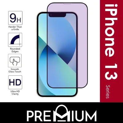 Clear Anti Blue light Ray Full Coverage Cover Tempered Glass Screen Protector Compatible with iPhone 13 12 Pro Max Mini 5.4 6.7 6.1