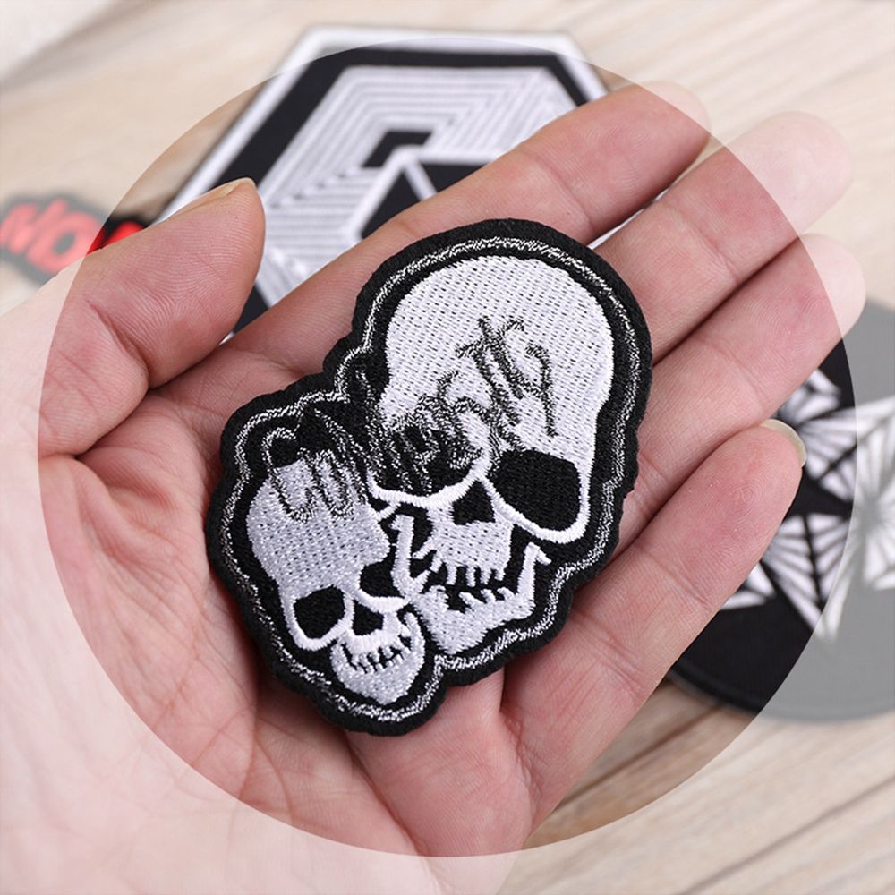 PGY Punk Black Military Patch Embroidery ironing Clothes Patches