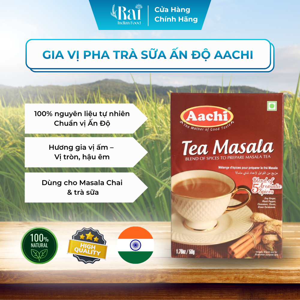 Bột pha Trà Sữa Ấn Độ Aachi Tea Masala 50g (DATE T12.2027) | Rai Indian Food