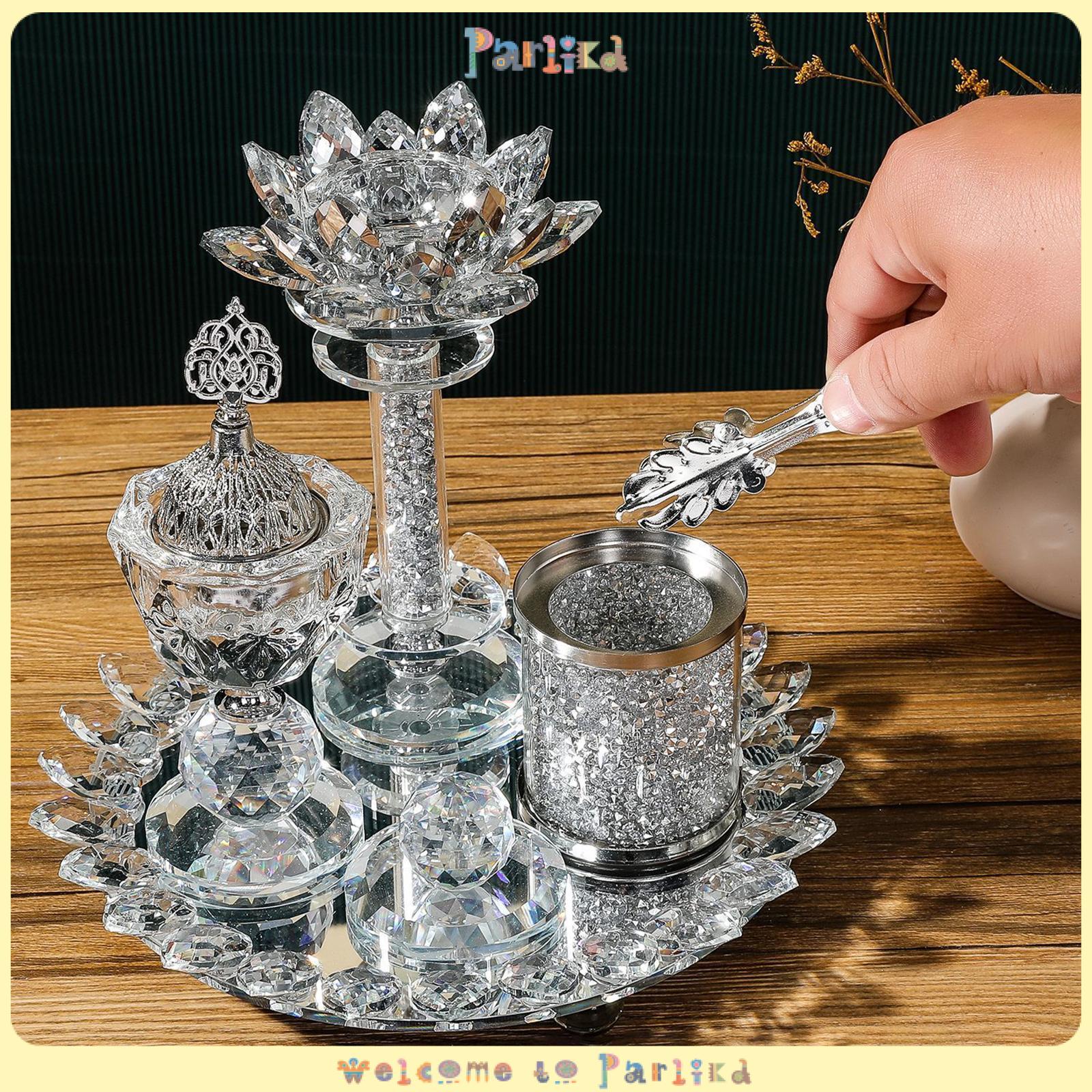 LOVIVER Glass Fragrance Burner Set Censer Clip Decoration Glass Arabian Fragrance Burner for Teahouse Wedding Decor Office ราคา 2,325 บาท*ส่งฟรี