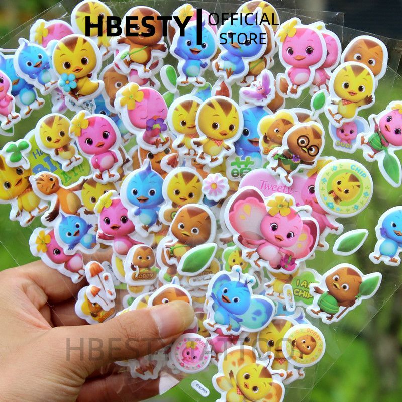 HBESTY Stickers Kids Girls Early Education Three-dimensional Cute Stickers 3D Bubble Stickers Kindergarten Cartoon Animals Reward Paste