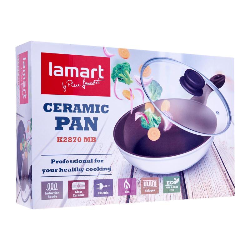 Lamart Induction Ready Ceramic Pan With Glass Lid 28/7Cm Singapore