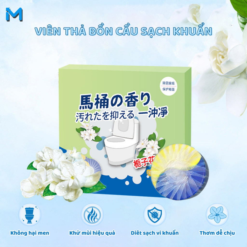 Viên làm sạch bồn cầu 2 trong 1 loại bỏ mảng bám khử mùi và diệt vi khuẩn trong bồn cầu 4 viên mỗi hộp 