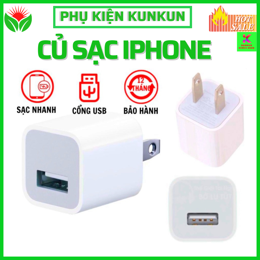 Bộ sạc cáp táo 5w tương thích cho ip5 đến xsmax....