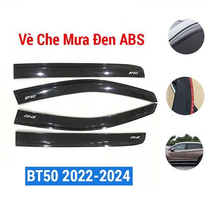 Vè che mưa ô tô Bt50 Bt-50 2022-2023-2024 vè đen, nhựa chắn mưa, cản bụi, trang trí xe hơi - TDVN