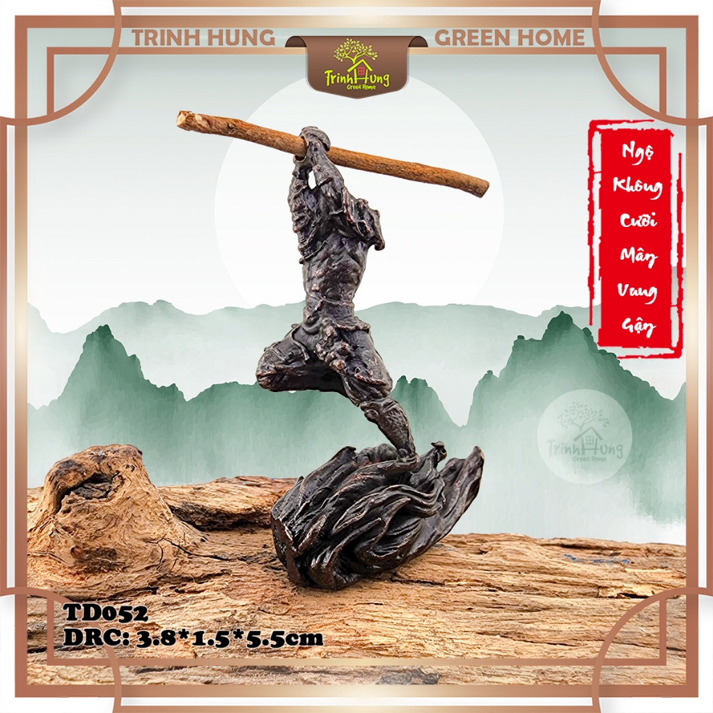 Tượng tôn ngộ không cưỡi mây vung gậy - trưng bày, làm tiểu cảnh, deco