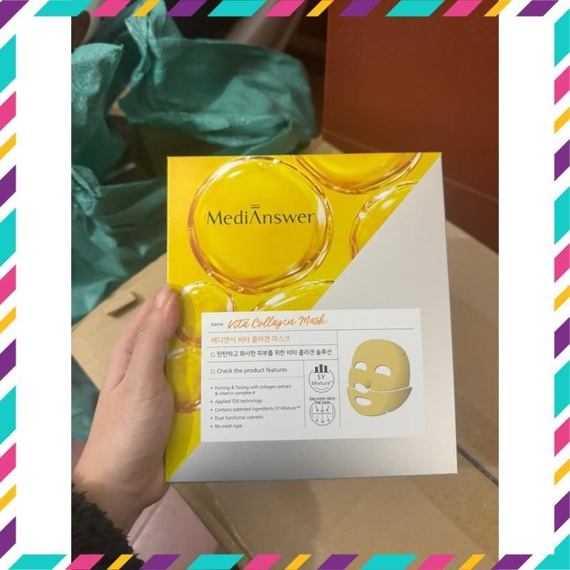 Mặt Nạ Thạch Collagen Medianswer 83% Pure Collagen Tươi Vita Collagen Mask Tái Tạo Chống Lão Hóa Trắng Da hộp 5 miếng