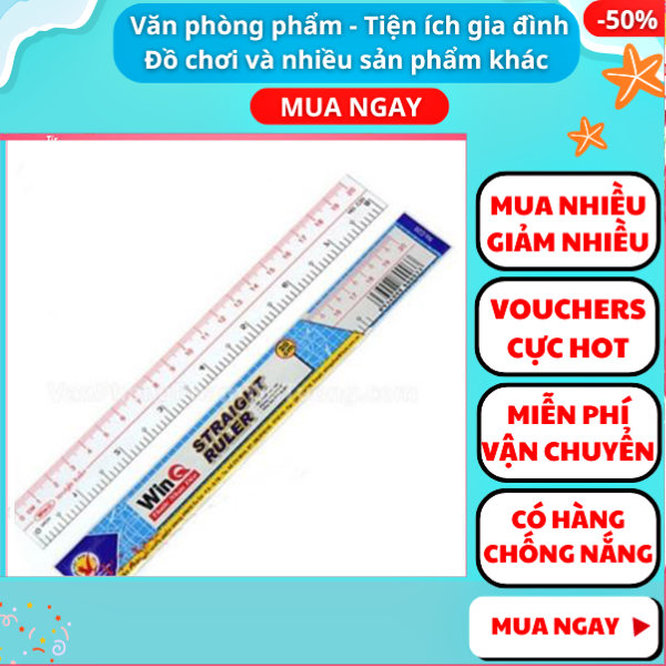 Combo 3 Thước kẻ dẻo loại tốt 20cm Giá rẻ - đồ dùng học tập - Nguyễn Thùy Store