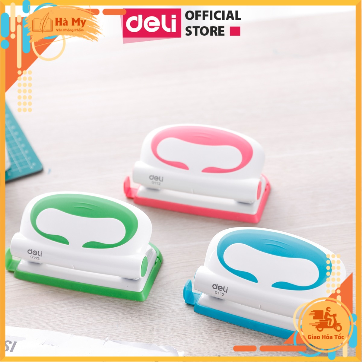 Máy đục lỗ 10 tờ deli - e0112
