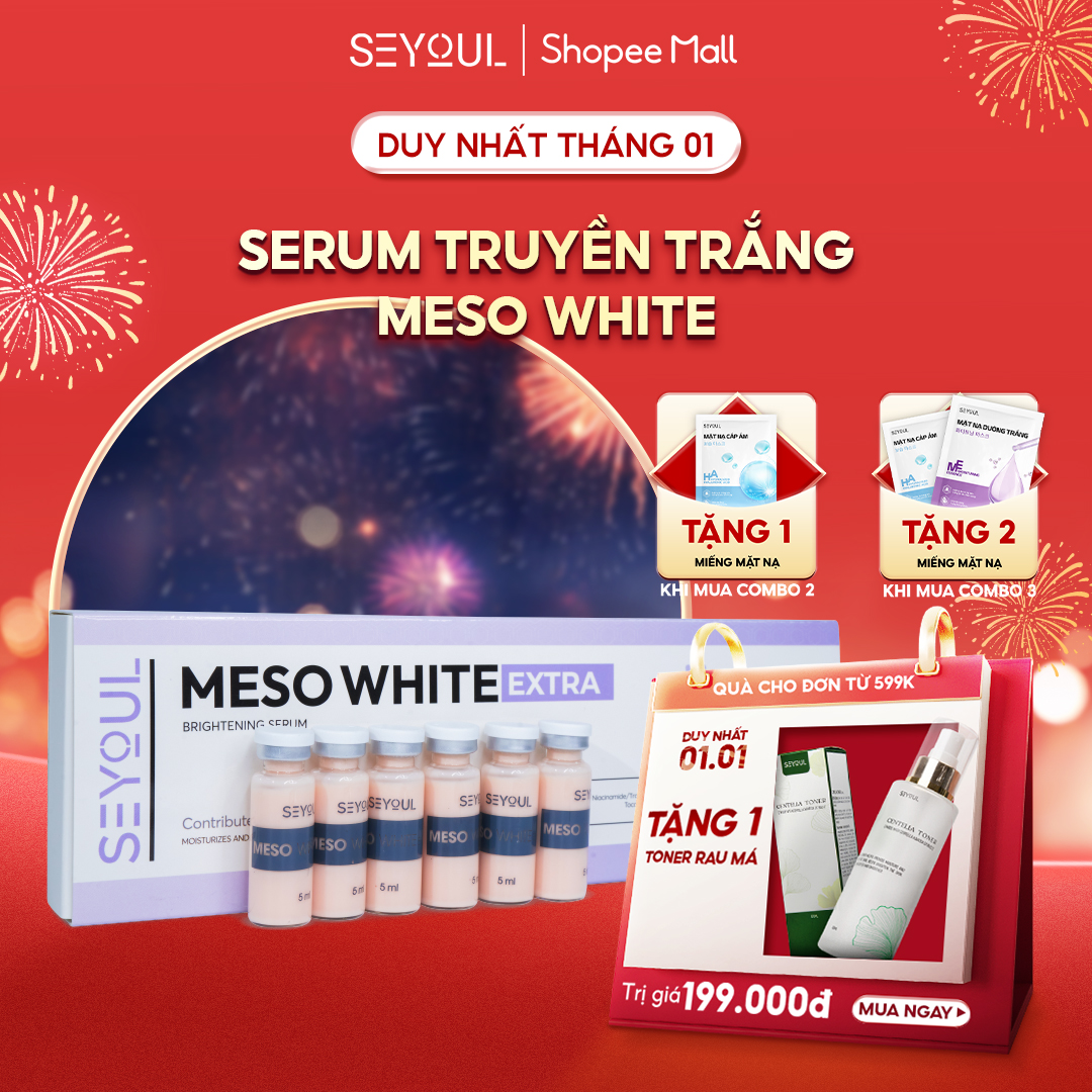 Tinh Chất Dưỡng Trắng Da Meso White SEYOUL Hỗ Trợ Dưỡng Da Căng Bóng, Trắng Sáng, Mịn Màng Tại Nhà