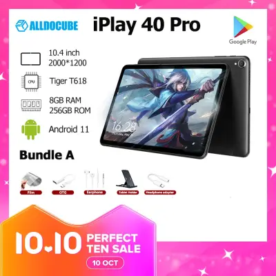 【New Arrival!】Alldocube iPlay 40 Pro Tablet 10.4 inch IPS 2000x1200 Unisoc Tiger T618 Octa-Core SoC 8GB RAM 256GB ROM Tablet Android 11 Support TF Card up to 2TB/Bluetooth 5.0/Dual WIFI/GPS/Dual SIM 4G Phone Call Tablet PC with 4 Box Spearks