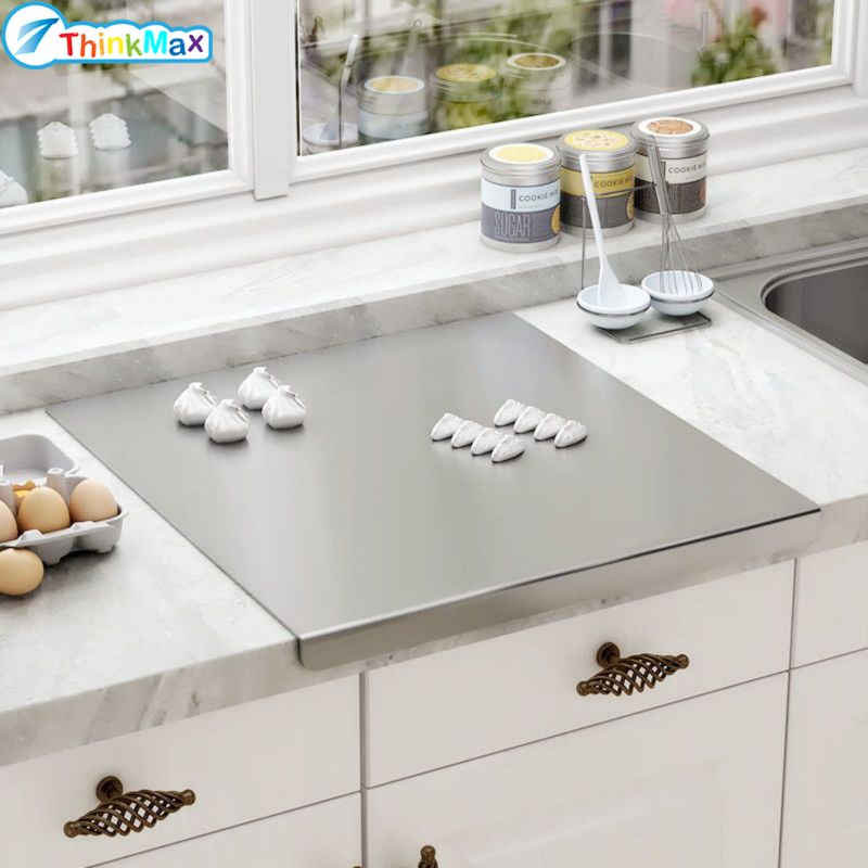304 Stainless Steel Cutting Plate, Stainless Steel Cutting Board, Non-Slip Pastry Board, Cutting Mats, Stainless Steel Chopping Board For Meat, Fruits, Bread, And Baking ราคา 473 บาท*ส่งฟรี
