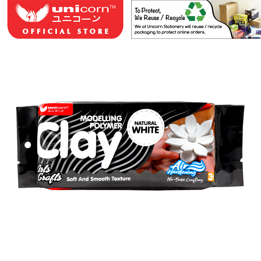 Unicorn Stationery White Air Hardening Polymer Clay UAH-500G